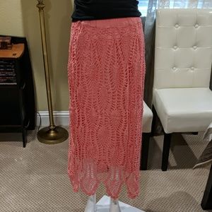 Pink crochet skirt